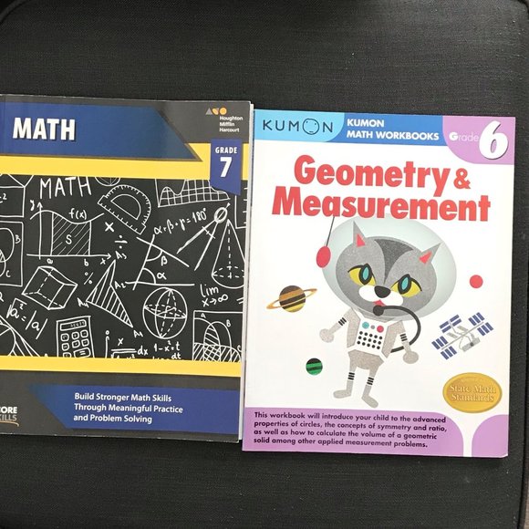 Math Practice Books - Houghton Mifflin Harcourt  Grade 7,  Kumon Grade 6 - Picture 1 of 9
